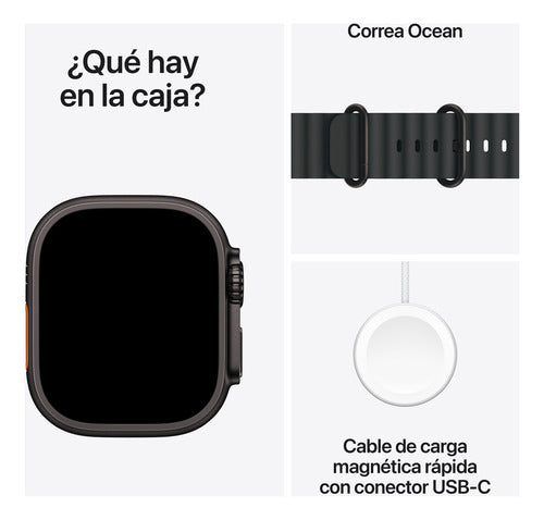 Apple Watch Ultra 3 Gps + Cellular 49mm Titânio Preto Preto Correa Ocean Titânio